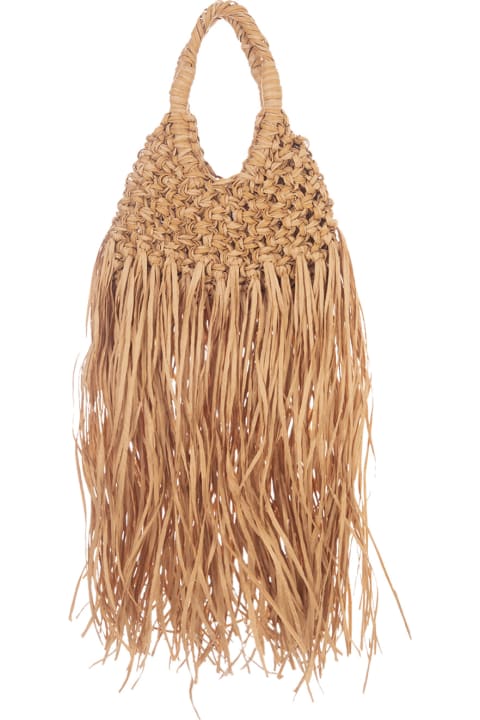 Bags for Women Hibourama Vannifique Bag In Natural Raffia With Fringes