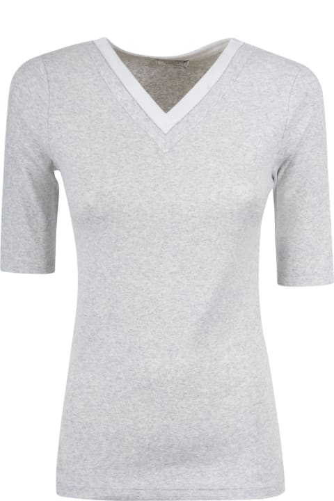 Peserico Topwear for Women Peserico V-neck Short-sleeved T-shirt