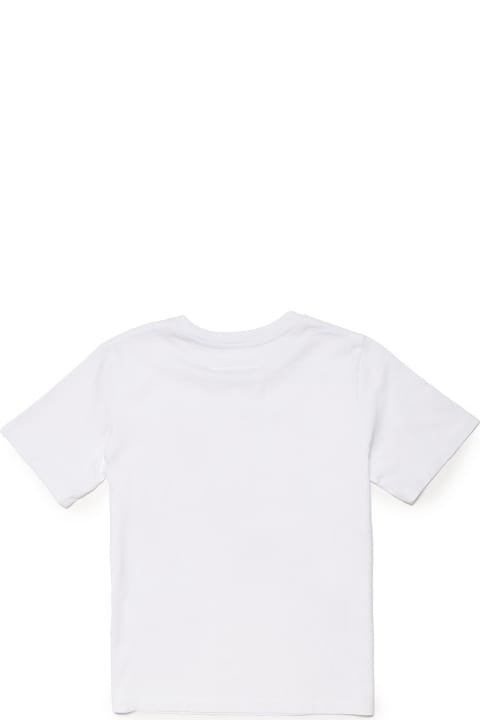 Mm6t51u T-shirt Maison Margiela White T-shirt In Jersey With Mirror Effect Logo