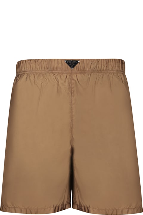 Prada Swimwear for Men Prada Cinnamon Renylon Swim Shorts