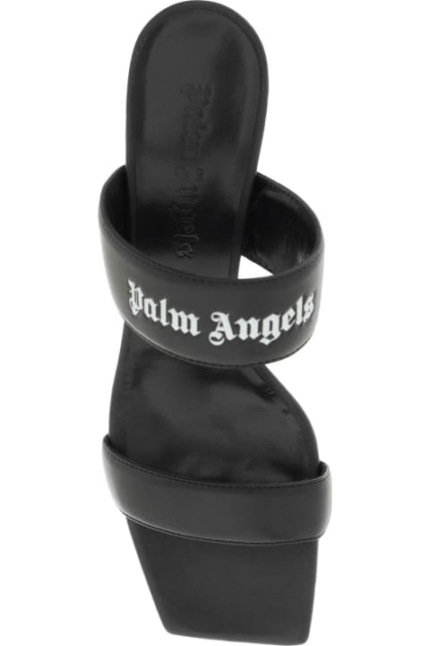 Palm Angels Sandals for Women Palm Angels Leather Mules With Logo
