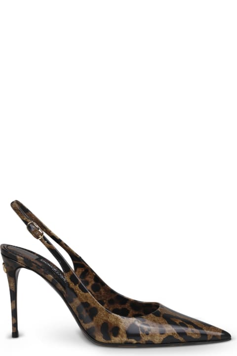 Dolce & Gabbana High-Heeled Shoes for Women Dolce & Gabbana Dolce & Gabbana Kim Leopard-print Slingback Pumps