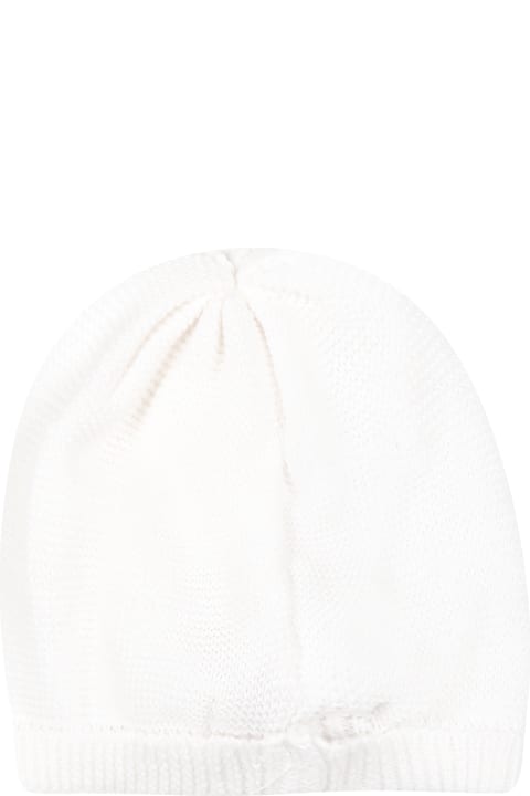 Monnalisa Kids Monnalisa White Hat For Baby Girl With Logo