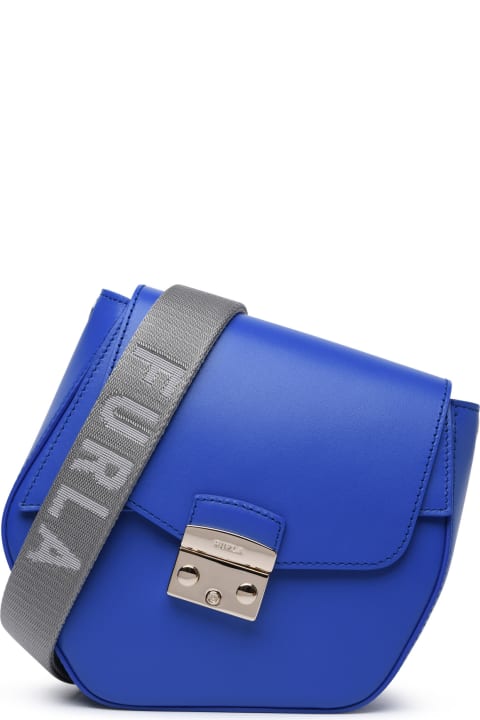 Furla for Women Furla 'metropolis Prisma' Blue Leather Blend Bag