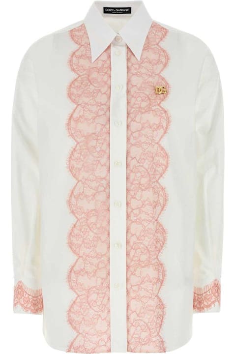 Dolce & Gabbana Topwear for Women Dolce & Gabbana Lace Detailed Oversize Poplin Shirt