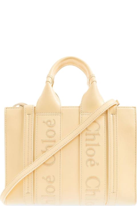 Bags for Women Chloé Woody Logo Embroidered Small Tote Bag