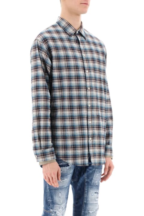 Dsquared2 Sale for Men Dsquared2 Check Shirt With Layered Sleeves
