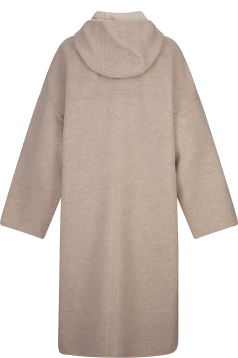 Agnona for Women Agnona Muretto Cocoon Coat In Sesame