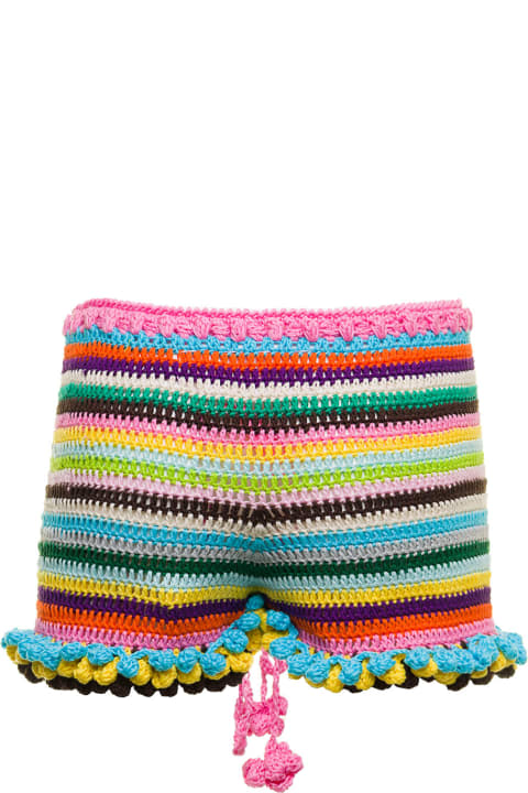 Multicolor Crochet Cotton Shorts And Hat Suit  Matimì Woman