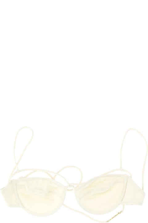 Jacquemus Underwear & Nightwear for Women Jacquemus Strapped Logo Plaque Bikini Top