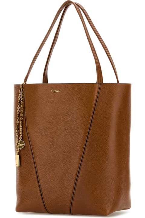 Chloé Bags for Women Chloé Caramel Leather Spin Shopping Bag