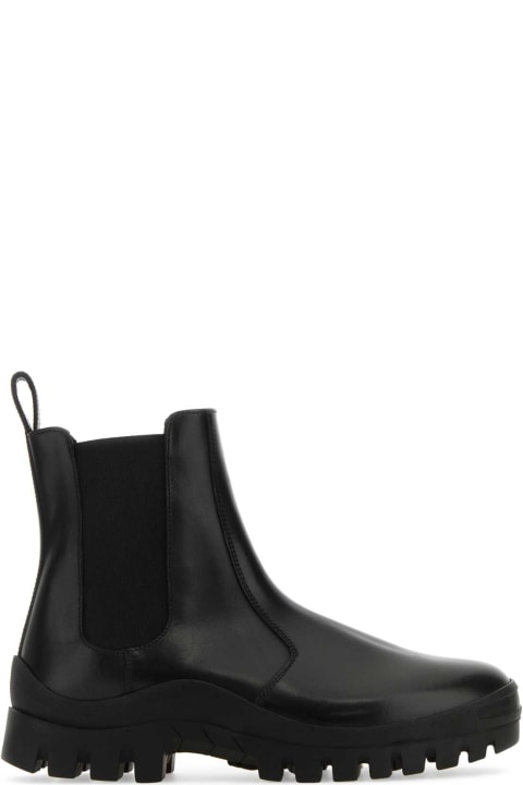 ウィメンズ新着アイテム The Row Black Leather Greta Winter Ankle Boots