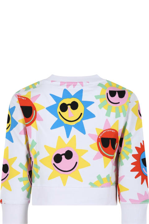 Stella McCartney Kids Topwear for Boys Stella McCartney Kids White Sweatshirt For Girl With Multicolor Sun Print