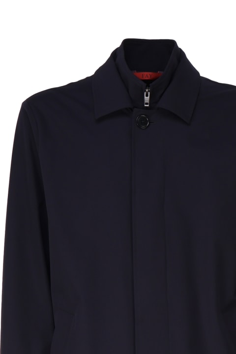 Fay Coats & Jackets for Men Fay Standing Collar Layered Long Shirt