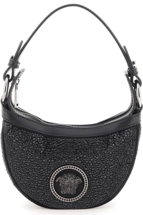 Versace Totes for Women Versace Mini Hobo Bag With Crystals