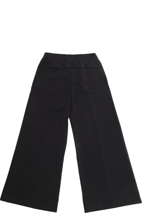 Emporio Armani Bottoms for Girls Emporio Armani Black Pants With Elastic Waistband And Logo Patch In Fabric Woman