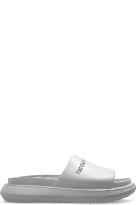 Emporio Armani أحذية لـ القسم الرجالي Emporio Armani Emporio Armani Rubber Flip-flops With Logo