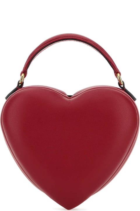 أدوات منزلية Moschino Red Nappa Leather Love Me Bag Handbag