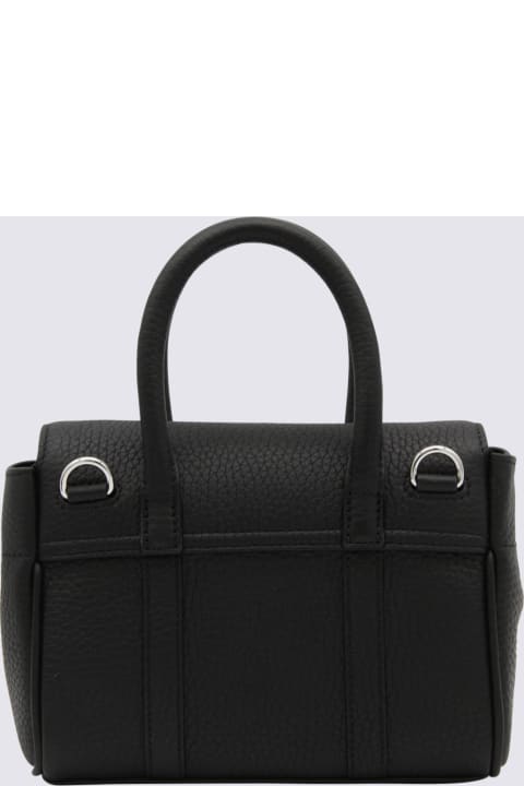 Mulberry Totes for Women Mulberry Black Leather Mini Bayswater Heavy Top Handle Bag
