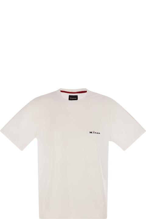 Kiton ملابس علوية لـ القسم الرجالي Kiton Cotton T-shirt With Logo