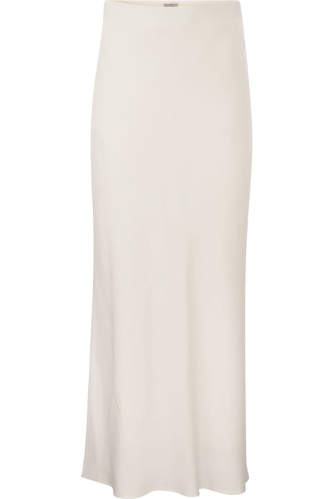 Skirts for Women Brunello Cucinelli White Longuette Tube Skirt In Viscose Woman