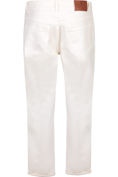 Pants for Men Brunello Cucinelli Five Pockets Cream Trousers