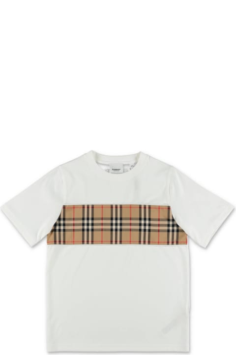 Burberry T-Shirts & Polo Shirts for Boys Burberry Burberry T-shirt Bianca Cedar In Jersey Di Cotone Bambino