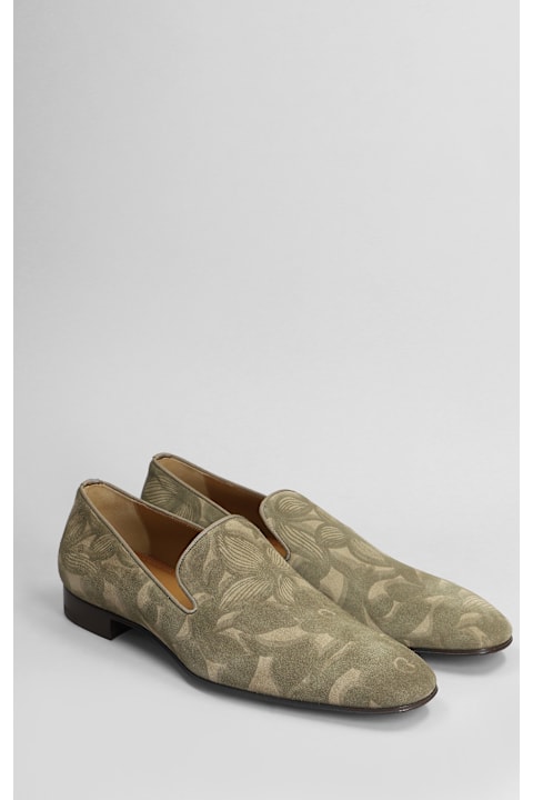 Christian Louboutin أحذية اللوفرز والبوت لـ القسم الرجالي Christian Louboutin Dandelion Loafers In Green Suede