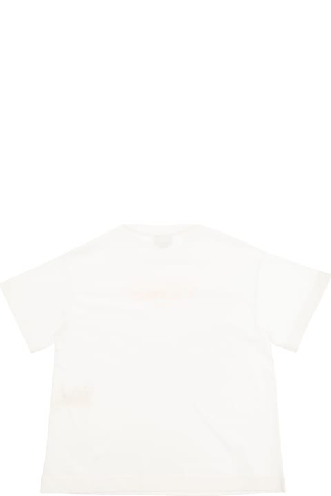 Fendi T-Shirts & Polo Shirts for Women Fendi White T-shirt With Logo Lettering Print In Cotton Boy