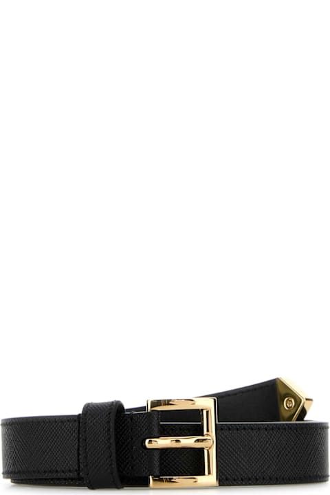 Prada إكسسوارات لـ السيدات Prada Black Leather Belt