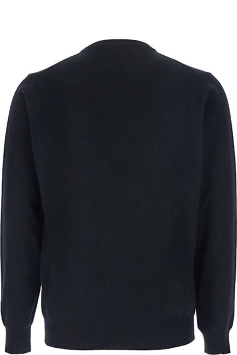 Kangra for Women Kangra Black Crewneck Sweater With Ribbed Trims In Cashmere Man
