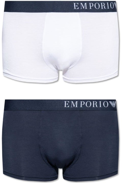 Emporio Armani Underwear for Men Emporio Armani Two-pack Logo-waistband Boxers