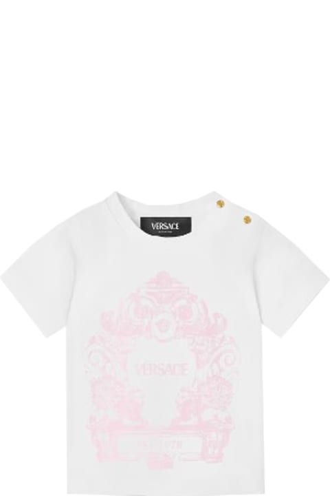 Versace Topwear for Baby Girls Versace Versace Cartouche T-shirt