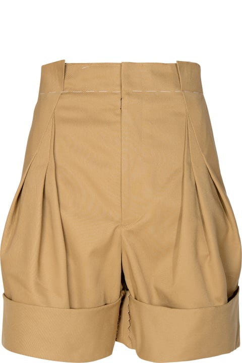 Pants for Men Maison Margiela Beige Cotton Blend Bermuda Shorts