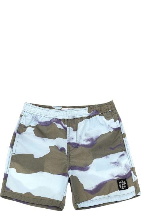 Stone Island Junior for Kids Stone Island Junior Logo Patch Swim Shorts
