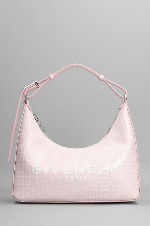 Moon Cut Out Hand Bag In Rose-pink Leather