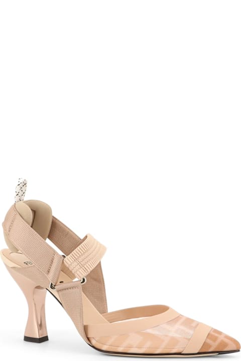 Fendi Colibrì Technical Mesh Slingback With Ff Motif