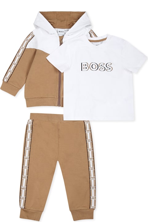 Homeware Hugo Boss Brown Suit For Baby Boy With Logo