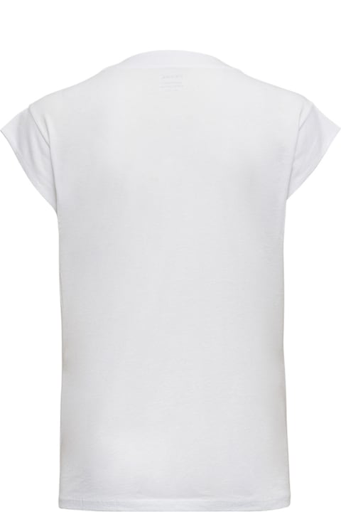 Homeware Frame White Cotton V-neck T-shirt