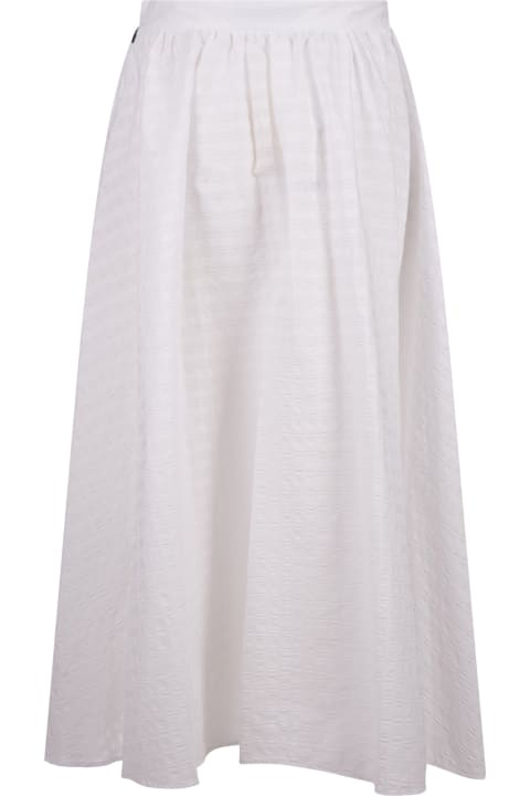 Fashion for Women MSGM Long White Skirt In Seersucker