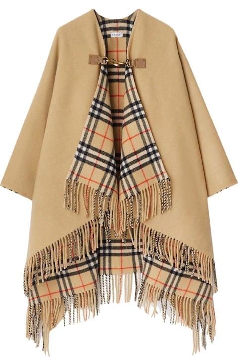 Burberry Coats & Jackets for Women Burberry Checked Fringed-edge Cape