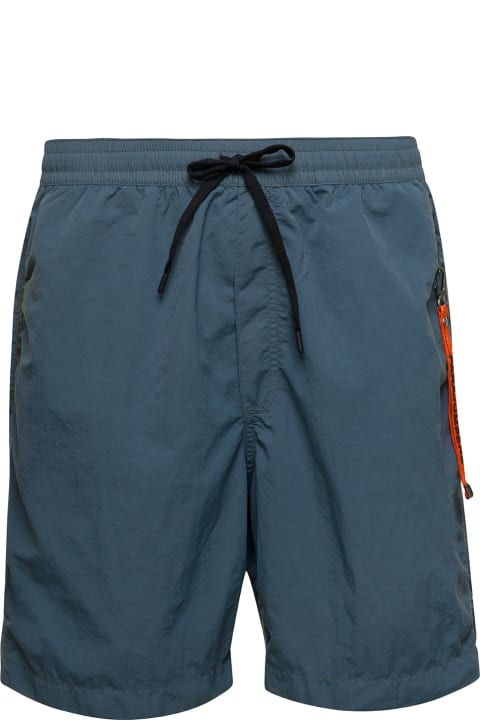 Parajumpers Swimwear for Men Parajumpers 'mitch' Blue Swim Trunks With Key Chain Detail In Nylon Man