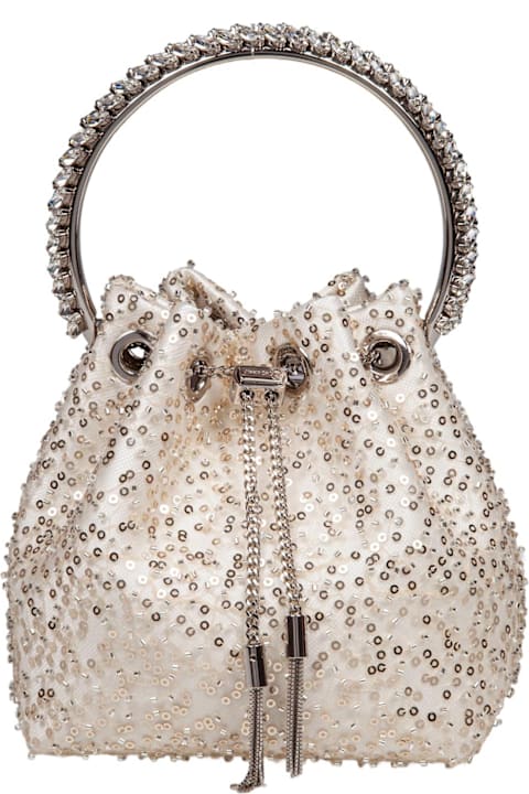 Homeware Jimmy Choo Bon Bon Satin Bag With Micro Net And Applied Stones