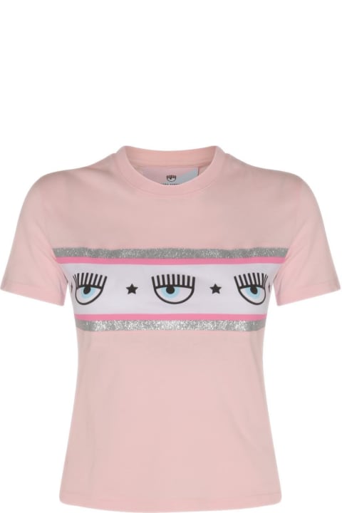Chiara Ferragni Topwear for Women Chiara Ferragni Eyelike Printed Crewneck T-shirt