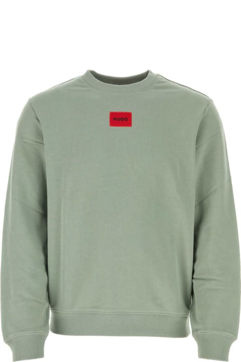 Fleeces & Tracksuits for Men Hugo Boss Pastel Green Cotton Sweatshirt