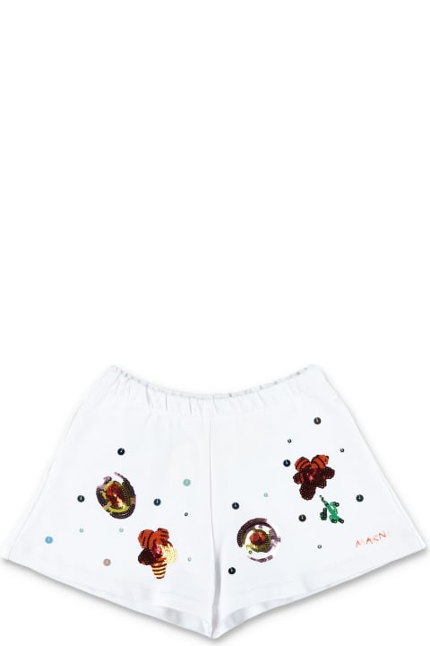Marni for Kids Marni Fleece Shorts With Floral Graphics