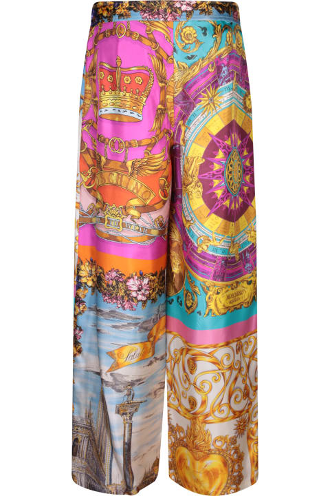 Fashion for Women Moschino Multicolor Twill Print Trousers