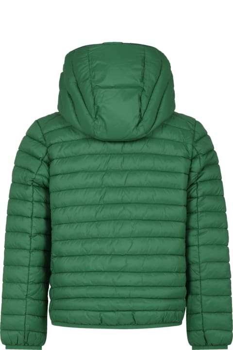 Save the Duck Coats & Jackets for Boys Save the Duck Green Huey Down Jacket For Boy With Logo