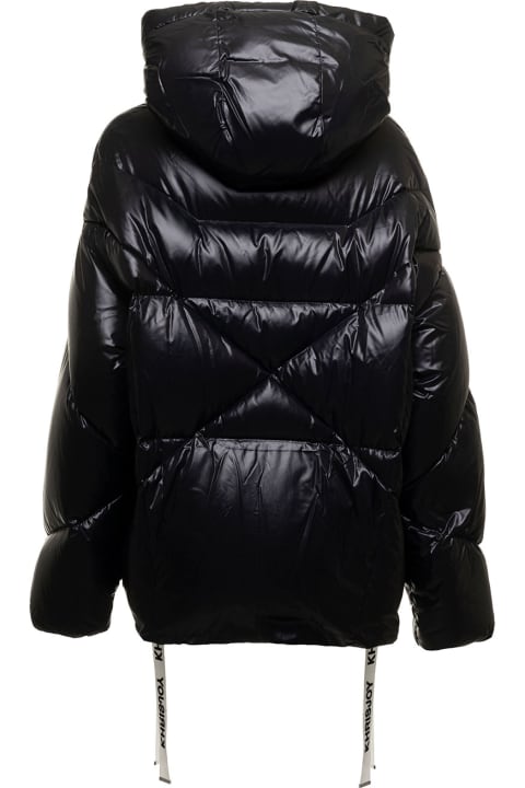 Iconic Shiny Back Down Jacket In Patent Technical Fabric Khrisjoy Woman
