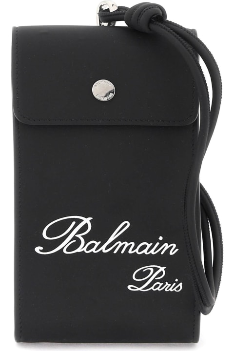 メンズ Balmainのショルダーバッグ Balmain Phone Holder With Logo
